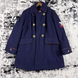 Styled By Davis Of‎ Boston Jacket Womens Size 38 Chest Military Coat Preppy Wool
